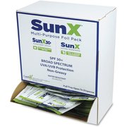 Sunx Sunscreen Towelettes, Singles, Wall Dispenser, 5"x8", 50 Wipes SUXCTSS010661